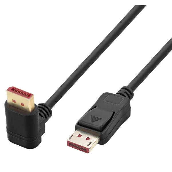 Cavo Audio/Video DisplayPort 1.4 8K M/M Angolato 90&deg; 2m Nero