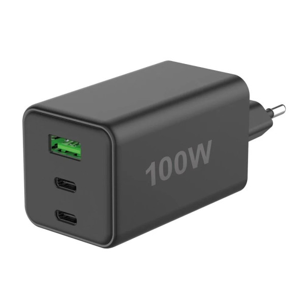 [ICFT-264450] Caricatore Alimentatore GaN 100W 2x USB-C™ 1x USB-A Power Delivery Fast Charger Nero