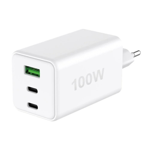 [ICFT-264467] Caricatore Alimentatore GaN 100W 2x USB-C™ 1x USB-A Power Delivery Fast Charger Bianco