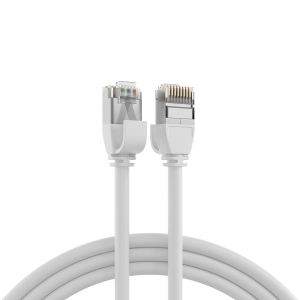 Cavo di Rete Patch in Rame Cat.6A U/FTP TPE 4mm Ultraflex Bianco 0,15m