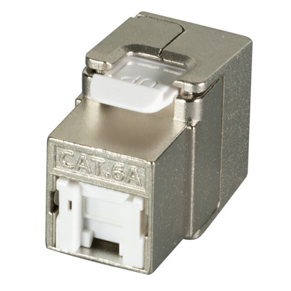 Frutto Keystone RJ45 Cat.6A 10Gigabit FTP 180&deg; Toolless con Otturatore
