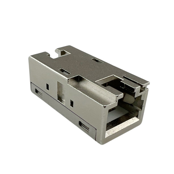 [IWP-MD_F_F-C6ALT] Accoppiatore RJ45 Cat6A 8P8C Femmina/ Femmina 10G STP Silver
