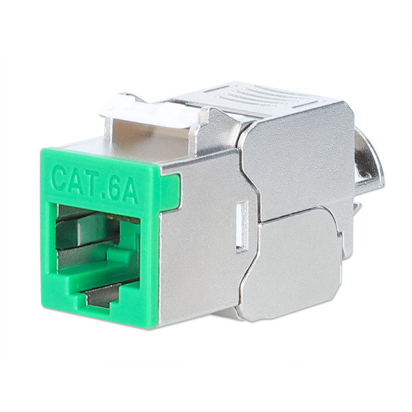 [IWP-MD_C6A_STGRE] Frutto Keystone RJ45 Cat.6A 10G Slim STP Toolless Verde