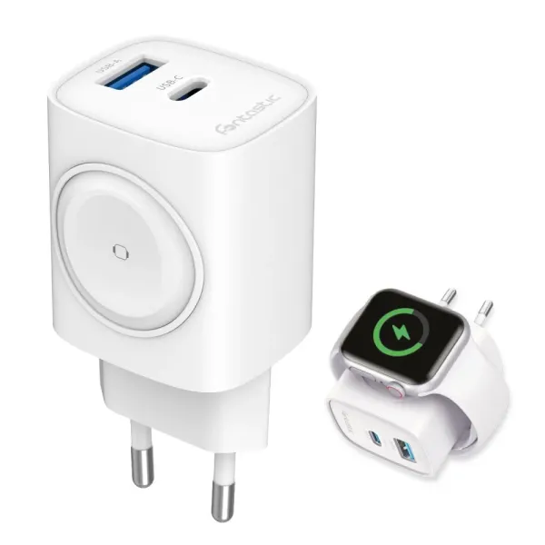 [ICFT-264726] Caricatore Alimentatore GaN 22W da Viaggio Fast Charge USB-A USB-C™ WiGan