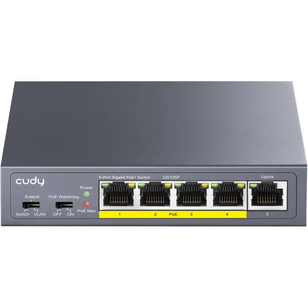 [ICU-GS105P] Switch Gigabit PoE+ a 5 porte, GS105P