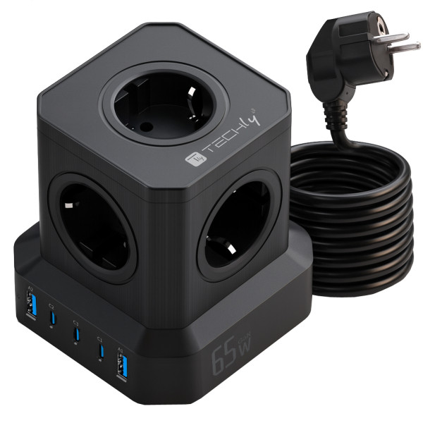 [IUPS-PCP-TOWER03] Multipresa da Tavolo USB Cube 5p 2xUSB-A 3xUSB-C™