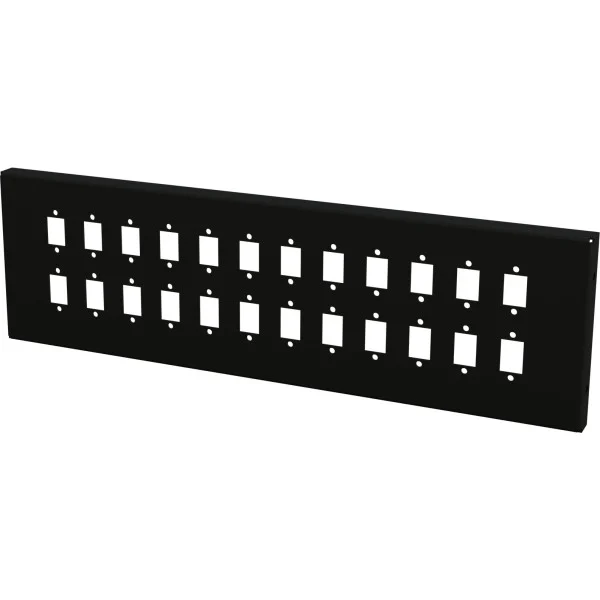 [I-CASE_FO-MWM24SCS] Piastra Adattatrice per 24 Adattatori a Bussola SC Simplex o 24 LC Duplex, Nera