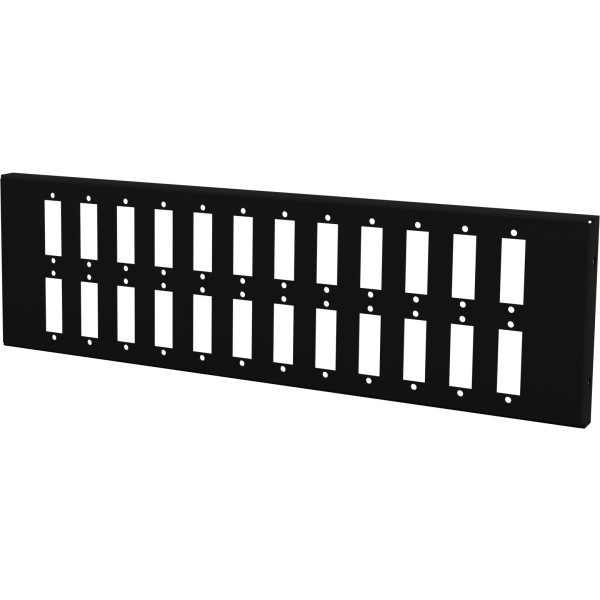 [I-CASE_FO-MWM24SCD] Piastra Adattatrice per 24 Adattatori a Bussola SC Duplex o 24 LC-Quad, Nera