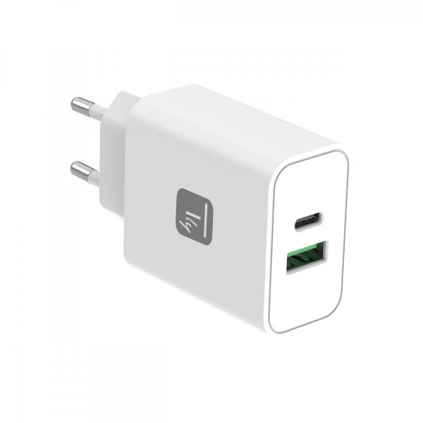 [IPW-USB-30WACLT] Caricatore Alimentatore USB-C™ 30W e USB-A QC da Muro