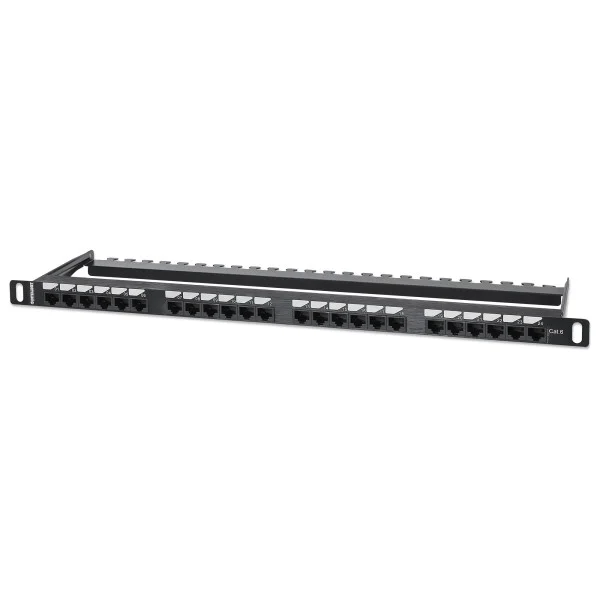 [I-PP_24-RU-C6H] Pannello Patch UTP 24 Posti RJ45 0,5 U Cat. 6 Nero