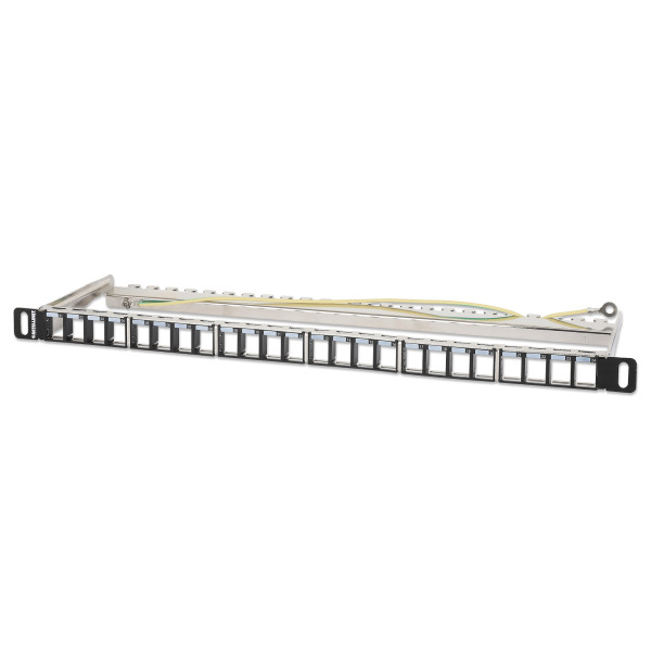 [I-KS_PP-24-NEHI] Pannello Patch Modulare Senza Frutti 24 Posti Schermato, 0.5U Nero
