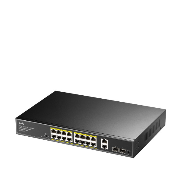[ICU-GS1018PS2] Switch Gigabit PoE+ 16 Porte con 2 Uplink GBE e 2 Gigabit SFP, GS1018PS2 Nero