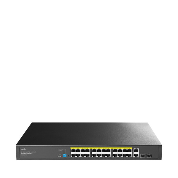 Switch Gigabit PoE+ 24 Porte con 2 Uplink GBE e 2 Gigabit SFP, GS1026PS2 Nero
