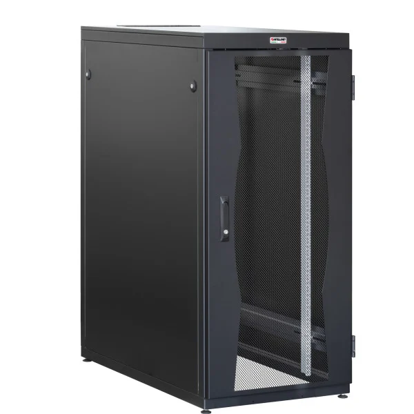 [I-CASE_FP-2706VTBK] Armadio NetRack 19'' 600x600 27 Unit&agrave; Nero Porte Grigliate da Assemblare