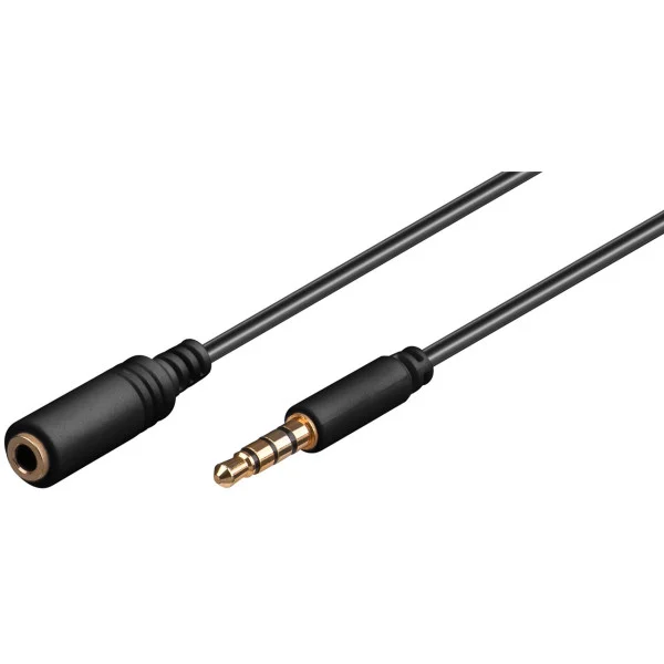 Cavo Prolunga Stereo 3.5 mm M/F 4Pin 1 m Nero