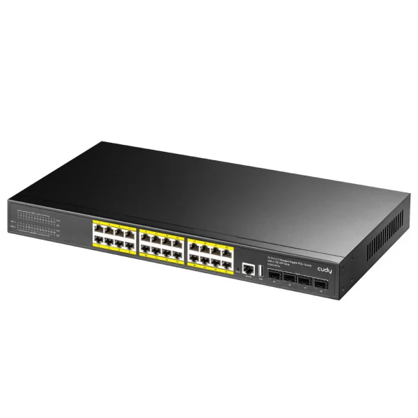 [ICU-GS5024PS4] Switch 24 Porte Web-Managed PoE Gigabit L3 con 4 Porte SFP, GS5024PS4 Nero