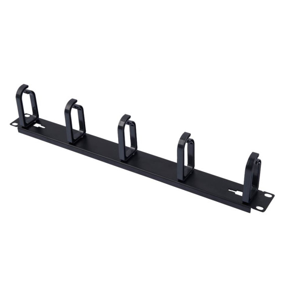 [I-CASE_CABLE-BK5DT] Pannello Passacavi 5 Anelli in Plastica Lunghi Staccabili 1U Nero