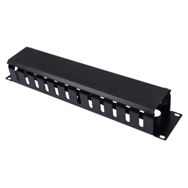 [I-CASE_CABLE-FRE2] Pannello Passacavi 19'' 2U con Coperchio Nero