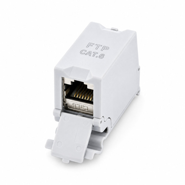 Adattatore per Guida DIN Cat.6 RJ45 F/F STP