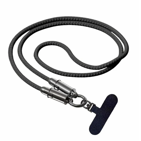 [ICFT-265525] Cavo USB-C™ Maschio Maschio con Lanyard Integrato 60W PD Nylon e Alluminio, Nero