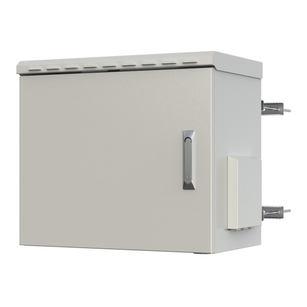 [I-CASE_IP66-1240P] Armadio Rack 19'' Fissaggio a Palo 12U IP66 Porta Cieca Prof. 400 mm Grigio