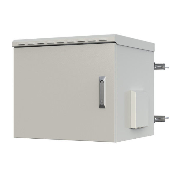 Armadio Rack 19'' Fissaggio a Palo 12U IP66 Porta Cieca Prof. 600 mm Grigio