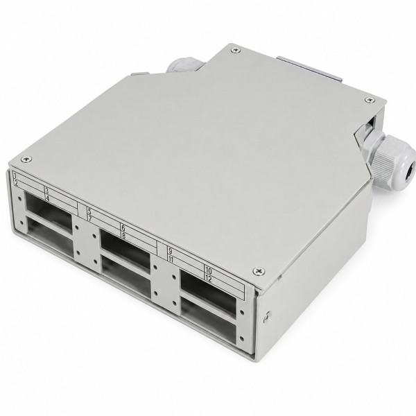 [I-CASE_DIN-SPLICESTY] Scatola di Giunzione per Guida DIN per Connettori in Fibra Ottica LC o SC