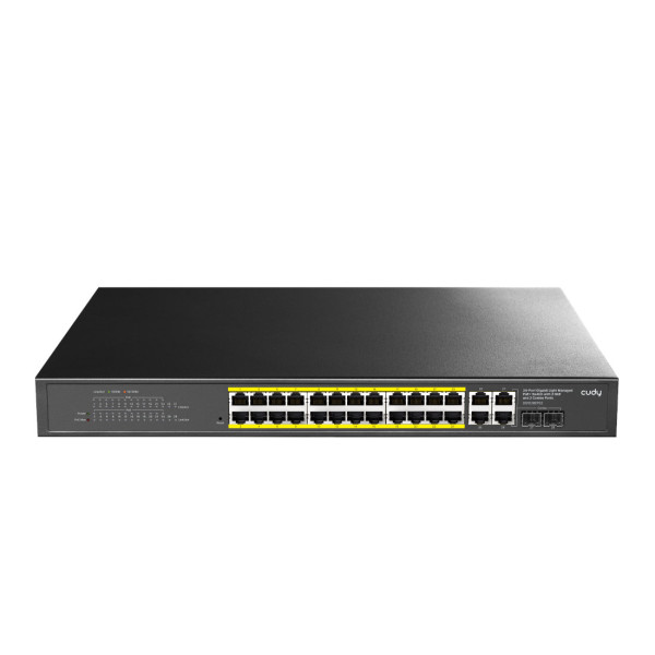 [ICU-GS1028EPS2] Switch Easy Managed Gigabit 24 Porte GbE PoE, 2 Uplink GbE, 2 Uplink SFP/RJ45 Combo, GS1028EPS2
