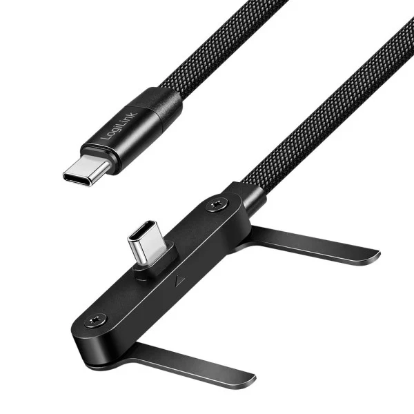 [ICOC_MU2CC-240W-ST] Cavo Dati/Ricarica Rapida USB-C™ M/M 1,5m 480Mbps 240W con Supporto, Nero