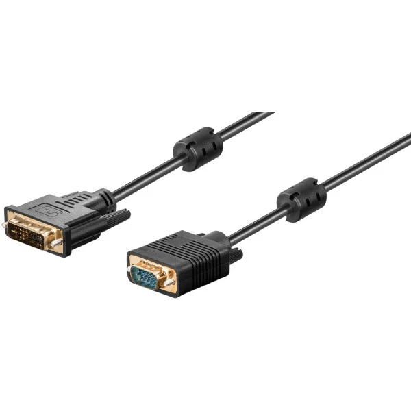 [ICOC_DVI-8300F] Cavo Monitor DVI-A a VGA M/M 1,8 mt con Ferrite