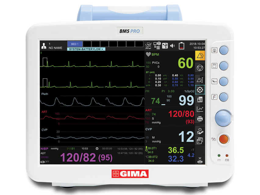 [33776] MONITOR MULTIPARAMETRICO GIMA BM5 PRO con touch screen - ECG 7 tracce