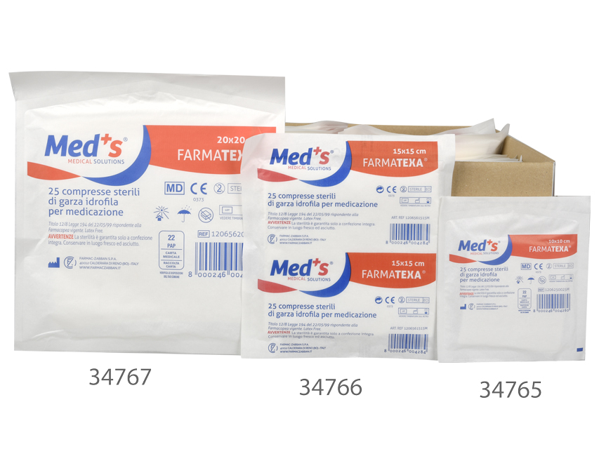 [34766] GARZA COTONE STERILE 15X15cm - buste da 25pz.